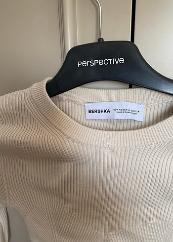 Bej Kadın Basic Örme Uzun Kollu Kazak - Görsel 3