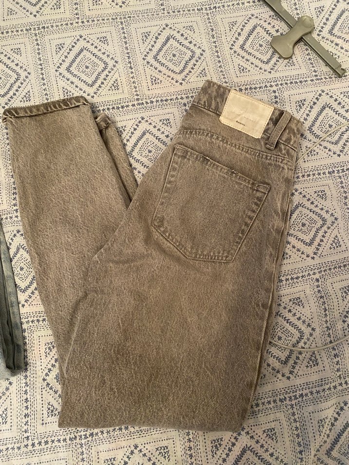 Bershka Gri Mom Jean Pantolon - Görsel 3