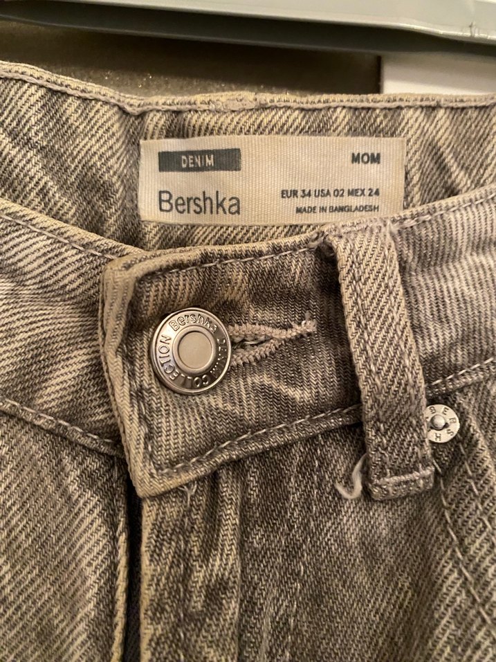 Bershka Gri Mom Jean Pantolon - Görsel 2