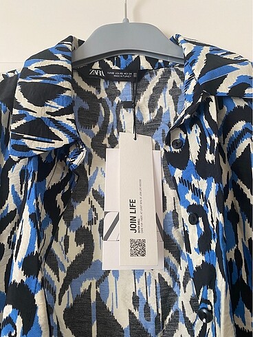 xs Beden Zara desenli midi elbise