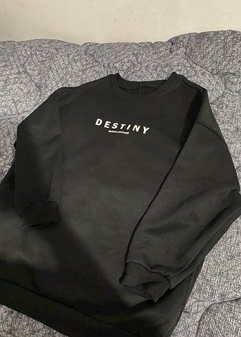 Siyah Baskılı Kadın Sweatshirt