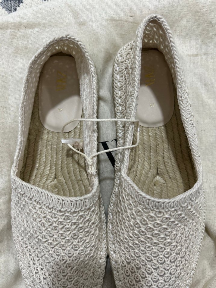Beyaz Örgü Kadın Espadril - Görsel 2