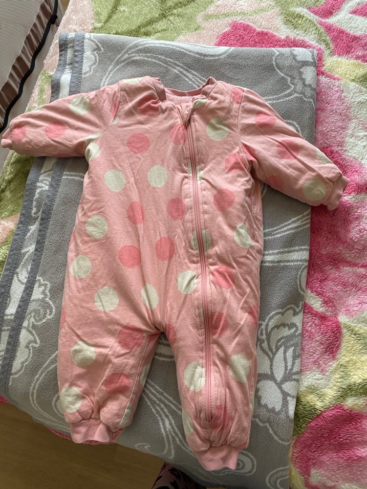 Pembe Düğmeli Bebek Kış Tulumu - Görsel 3