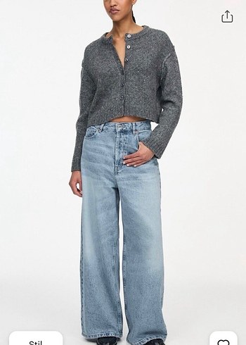 Gri Rahat Kesim Kadın Denim Jean