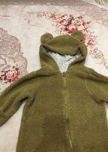 H&M Kahverengi Kürklü Bebek Tulumu