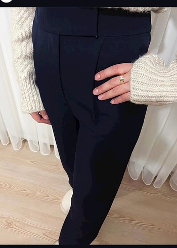Zara Lacivert Kadin Ofis Palazzo Pantolon
