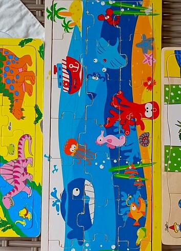 3 adet AHŞAP PUZZLE