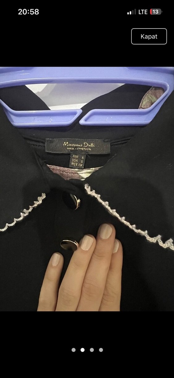 Düğmeli Siyah Süet Midi Ofis Elbisesi - Görsel 4