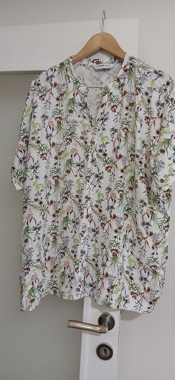 Bohem Desenli V Yaka Pamuklu Kadın Gömlek - Görsel 2