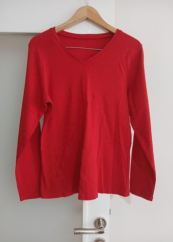 Kırmızı V Yaka Kadın penye 67 boy en 55 cm - Görsel 2