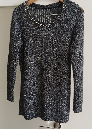 Gri Örgü Uzun Kollu Triko Kazak - Görsel 2