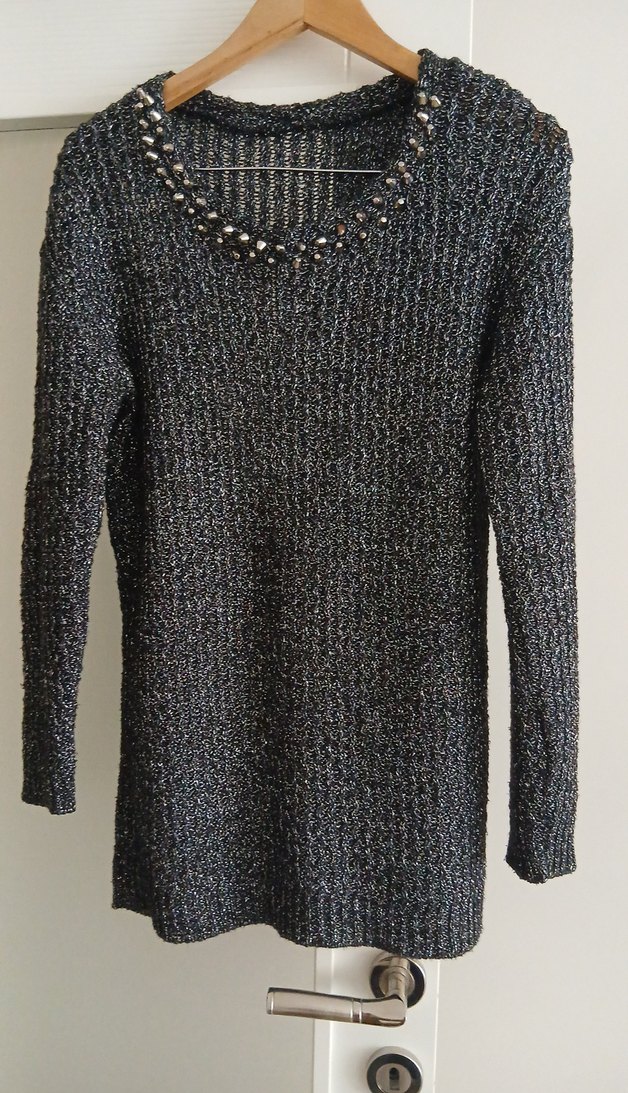 Gri Örgü Uzun Kollu Triko Kazak - Görsel 4