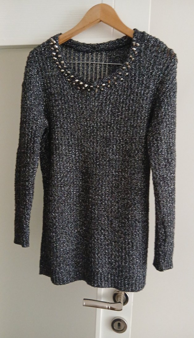 Gri Örgü Uzun Kollu Triko Kazak - Görsel 2