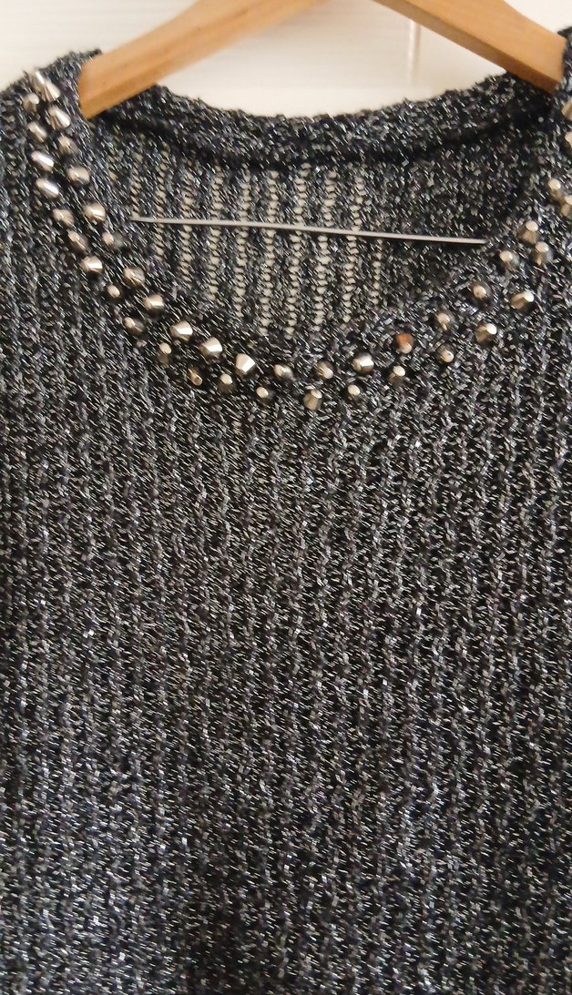 Gri Örgü Uzun Kollu Triko Kazak - Görsel 3