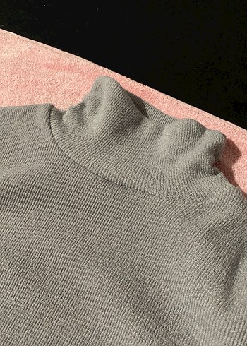 Gri Balıkçı Yaka Kadın Triko Kazak - Görsel 3