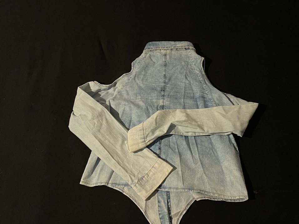 Nakışlı Düğmeli Kot Gömlek - Görsel 2