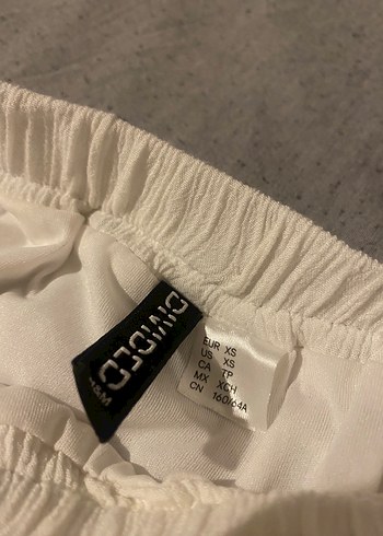 H&M Bej Uzun Keten Etek Fırfırlı Bohem Stil