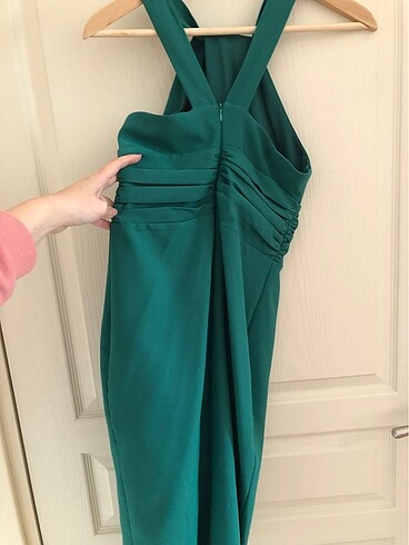 m Beden Zümrüt Yeşili elbise