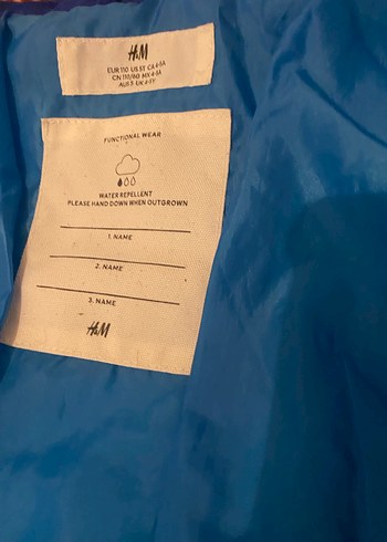 H&M Su Geçirmez Erkek Çocuk Lacivert Düğmeli Mont - Görsel 4