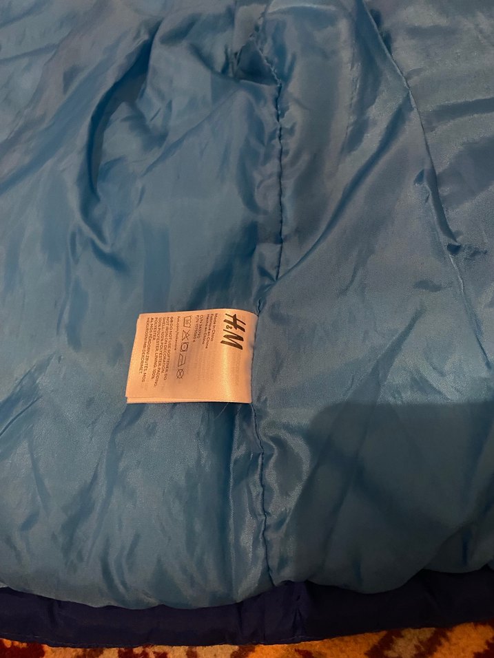 H&M Su Geçirmez Erkek Çocuk Lacivert Düğmeli Mont - Görsel 5