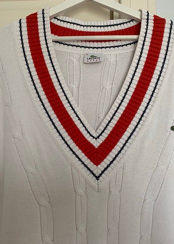 Lacoste Ekru V Yaka Triko Kazak