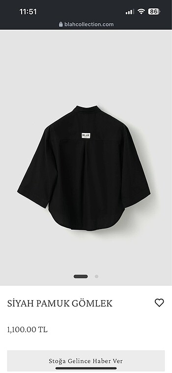 Zara Blah collection siyah gömlek