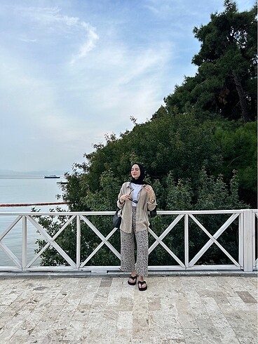 Stradivarius Stradivarius keten leopar pantolon
