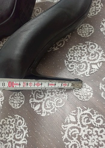 Siyah Deri stiletto - Görsel 6