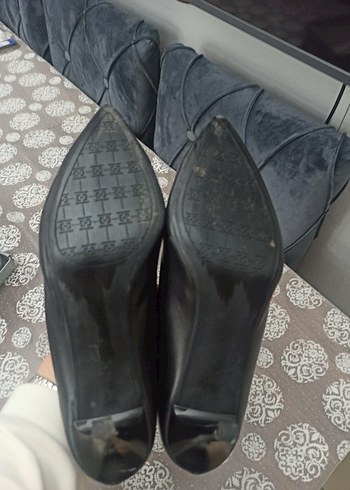 Siyah Deri stiletto - Görsel 5