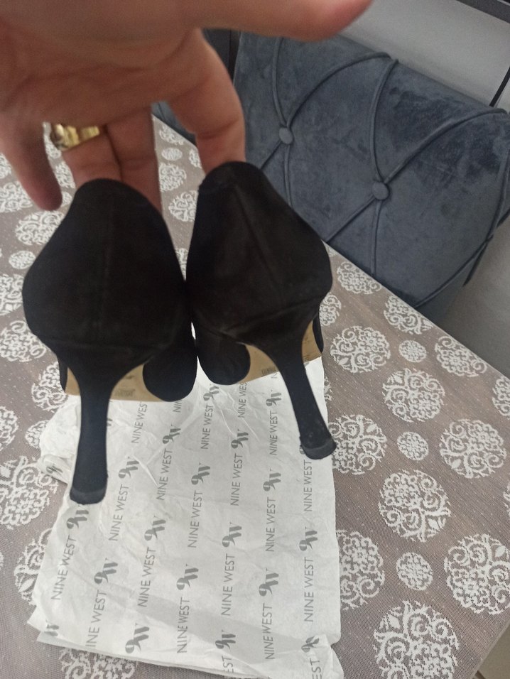 Nine West Siyah Süet Stiletto Topuklu Kadın Ayakkabı - Görsel 2