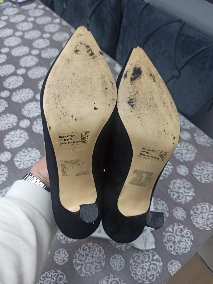 Nine West Siyah Süet Stiletto Topuklu Kadın Ayakkabı - Görsel 5