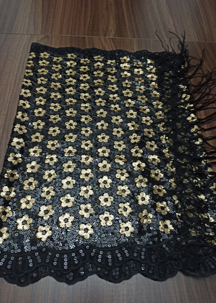 Pul payetli şal  - Görsel 3