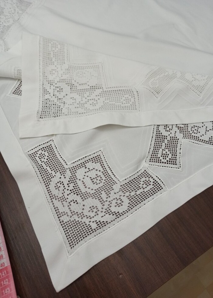 Dantelli kare masa örtüsü - Görsel 4