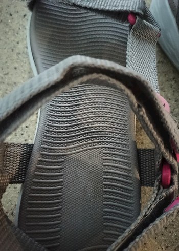 Gri Kadın Cırt Cırtlı Dolgu Topuklu Sandalet - Görsel 7