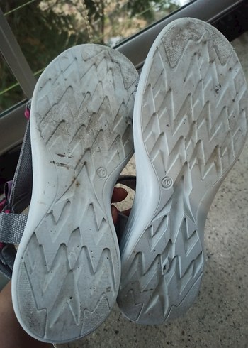 Gri Kadın Cırt Cırtlı Dolgu Topuklu Sandalet - Görsel 5