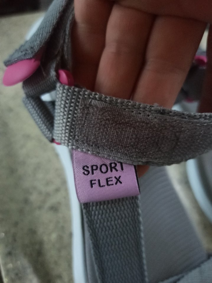 Gri Kadın Cırt Cırtlı Dolgu Topuklu Sandalet - Görsel 2