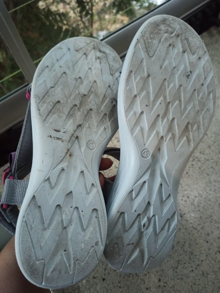 Gri Kadın Cırt Cırtlı Dolgu Topuklu Sandalet - Görsel 5