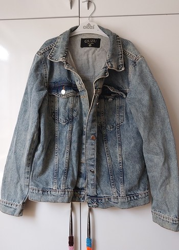 Düğmeli Mavi Kadın Denim Ceket