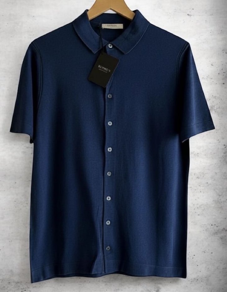 Lacivert Regular Fit Düğmeli Polo Tişört - Görsel 3