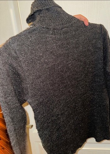 Gri Desenli Balıkçı Yaka Kadın Kazak - Görsel 2