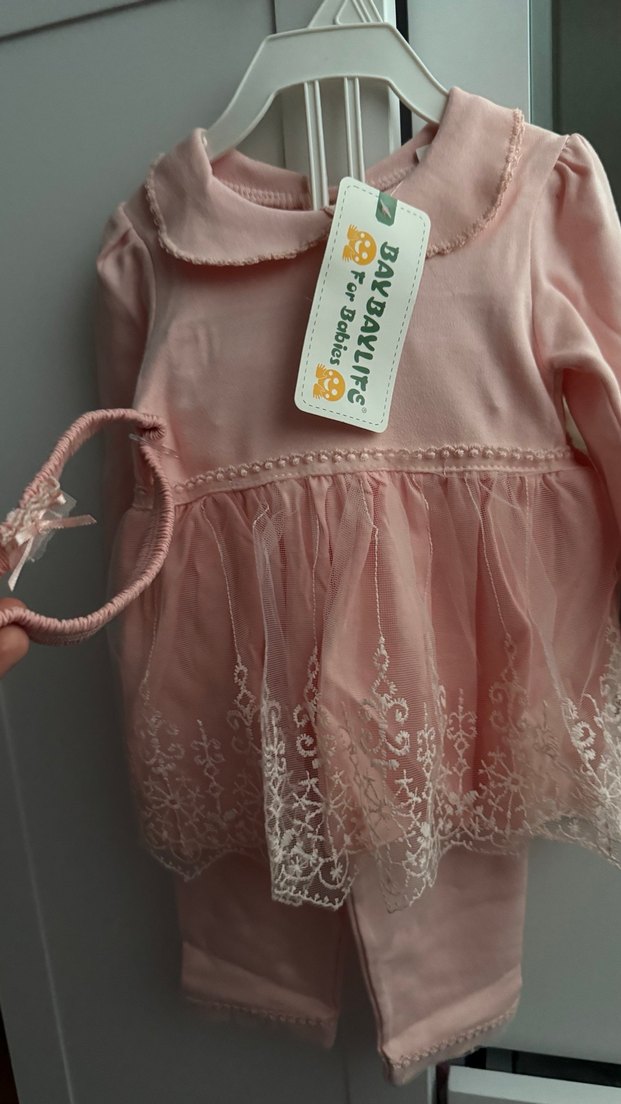 Dantel Detaylı Pembe Kız Elbisesi - Görsel 2