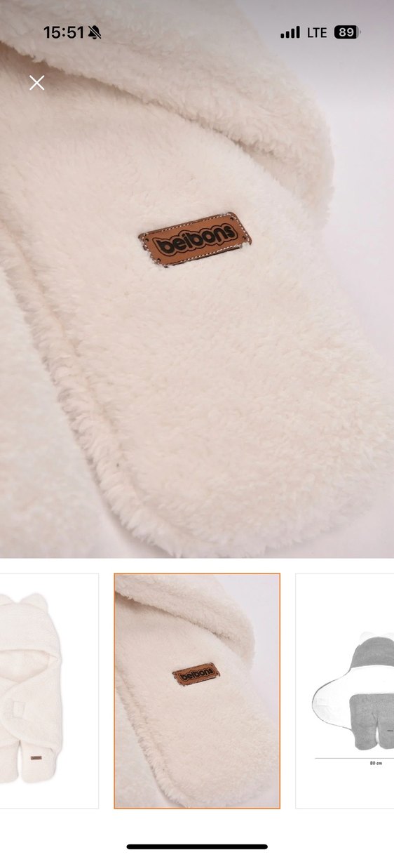 Bebekler için beyaz peluş battaniye - Görsel 4