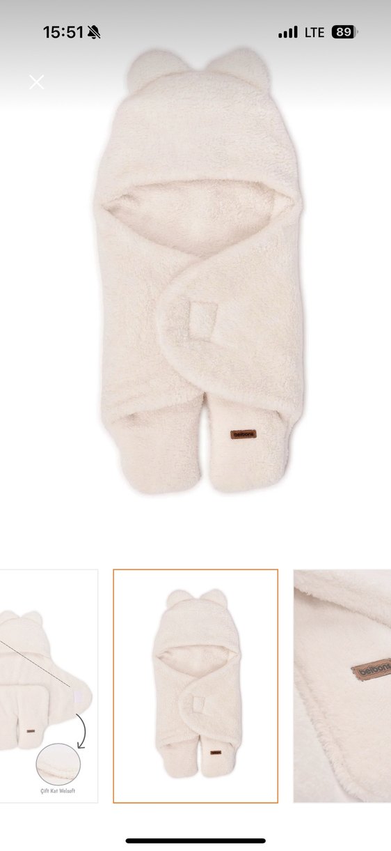 Bebekler için beyaz peluş battaniye - Görsel 3