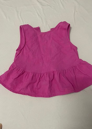 Kolsuz Pembe Keten Kız Elbise
