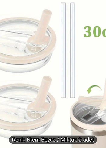 Krem 30 Oz sızdırmaz kapak+ pipet