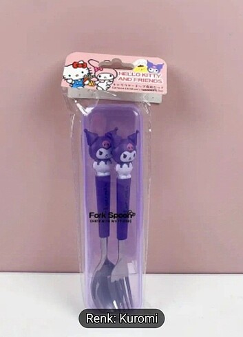 Beden çeşitli Renk 2 li Sanrio paslanmaz çelik çatal kaşık seti