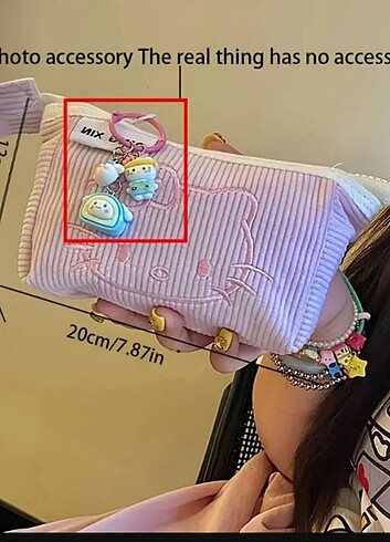  Beden pembe Renk Hellokity makyaj çantası - kalemlik