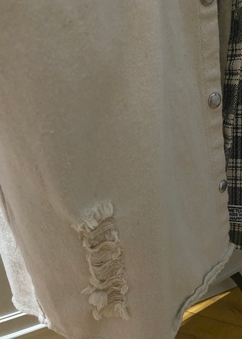 Ekose Detaylı Gri Beyaz erkek ceket Gömlek - Görsel 8