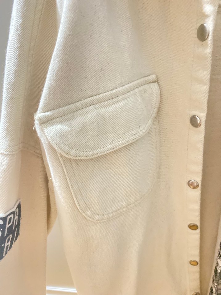 Ekose Detaylı Gri Beyaz erkek ceket Gömlek - Görsel 2