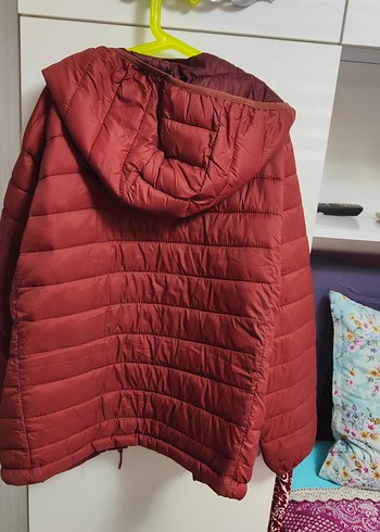 Pull and Bear Bordo Fermuarlı Kadın Mont